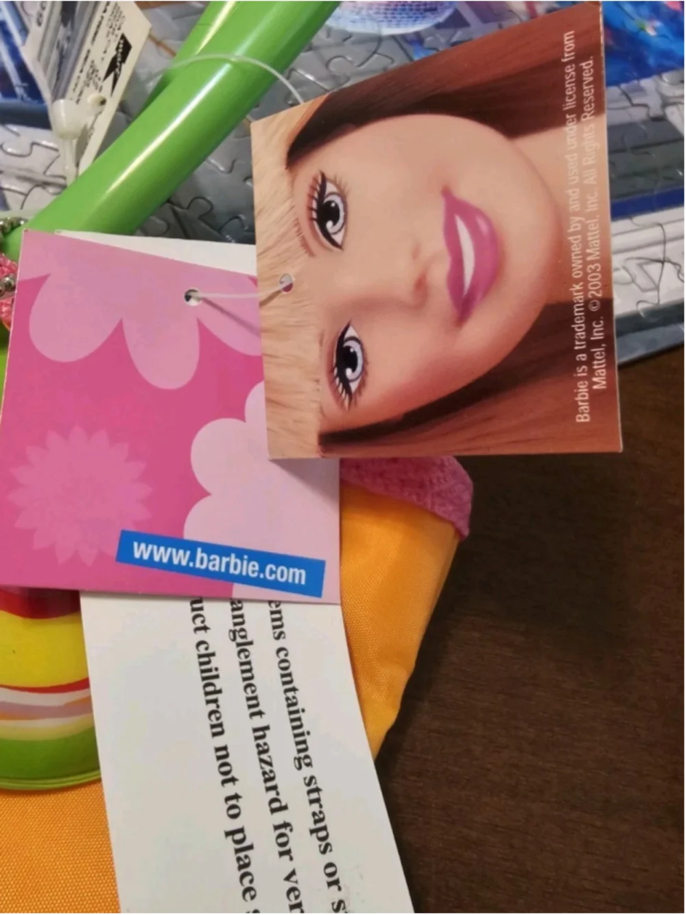 NWT 2003 Barbie Beach Tote Bag Pyramid Accessories Orange/Green Y2K Vintage Doll